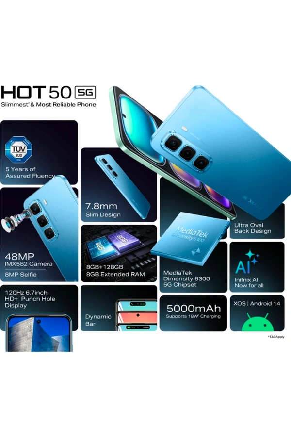 Infinix Hot 50 5G (Sage Green, 128 GB) (8 GB RAM)