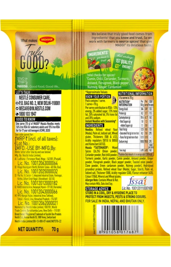 Maggi 2-minute Instant Noodles Vegetarian (70g)