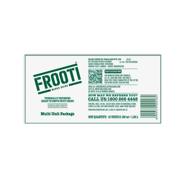 Frooti Mango Drink (10 x 125 ml)