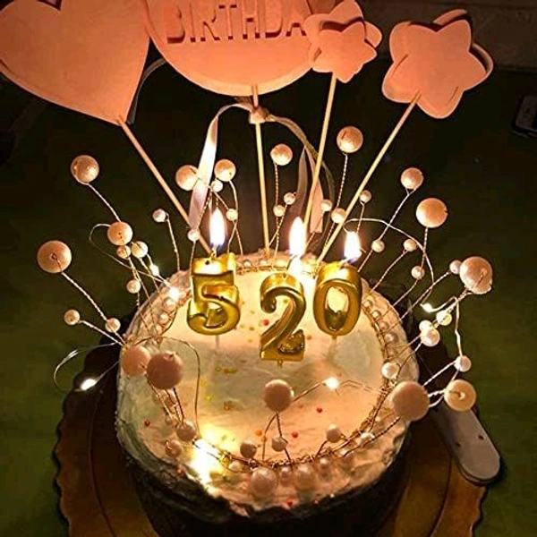 Selibration.com | Golden Numerical No. 0 Birthday Candles for Cake, Anniversary and Birthday Celebration Supplies for Your Loved Ones