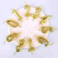 Selibration.com | Golden Numerical No. 8 Birthday Candles for Cake, Anniversary and Birthday Celebration Supplies for Your Loved Ones