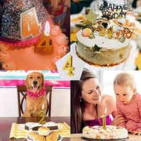 Selibration.com | Golden Numerical No. 5 Birthday Candles for Cake, Anniversary and Birthday Celebration Supplies for Your Loved Ones