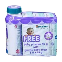 HIMALAYA BABY SOAP PACK OF 3/POWDER FREE
