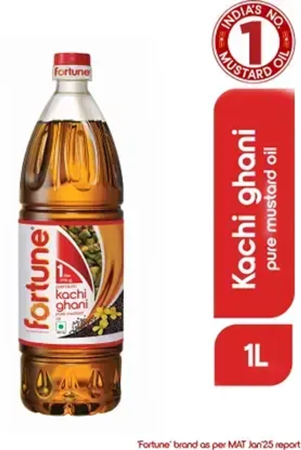 FORTUNE Premium kachi ghani pure Mustard Oil PET Bottle (Sorisa Tela)  (1 L)