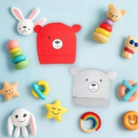 Adhigams New Born Teddy Smile Stylish Cotton Caps/Topi/Hats | Cotton Baby Cap for Baby boy and Girl (Pack of 2) (0 to 6, 6 to 12 Months)