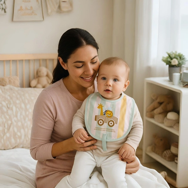 adhigams Jungle On Wheels Cotton Baby Neck Cloth Feeding Drool Bibs With Adjustable Snap Button Closure, Super Absorbent & Reusable, Soft, Comfortable & Lightweight Bandana, Bibs - 0-12 M