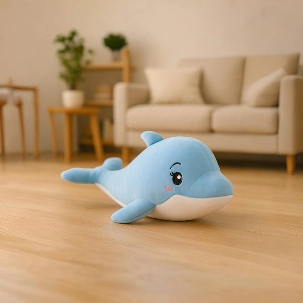 Adhigams Baby Dolphin Soft Toys/Stuffed Toys/Plush Toy | Unisex Toys for Baby boy and Girl (30 cm)
