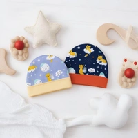 Adhigams New Born Cosmic Night Stylish Cotton Caps/Topi/Hats | Cotton Baby Cap for Baby boy and Girl (Pack of 2) (0 to 6, 6 to 12 Months) - 6-12 M, MULTICOLOR