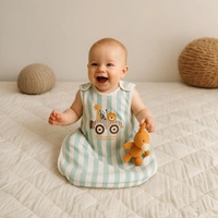 Adhigams Jungle on Wheels Baby Swaddles for Newborns | Carry Nest & Wearable Blanket | Cotton Baby Bedding for New Born & Infant | Unisex Baby Sleeping Bag | For 0 to 12 Months (Pack of 1) (White)