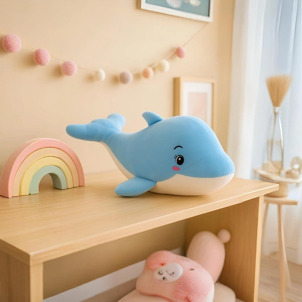 Adhigams Baby Dolphin Soft Toys/Stuffed Toys/Plush Toy | Unisex Toys for Baby boy and Girl (30 cm)