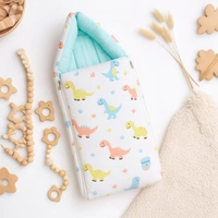 Adhigams New Born Dino Stylish Muslin Sleeping Bag/Carry Nest/Portable Bassinet | Baby Sleeping Bag for Baby boy and Girl (Pack of 1) (0 to 6 Months) (White)