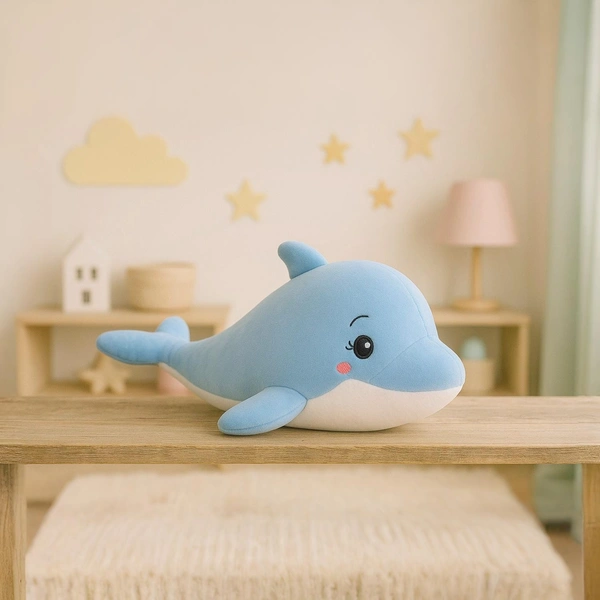 Adhigams Baby Dolphin Soft Toys/Stuffed Toys/Plush Toy | Unisex Toys for Baby boy and Girl (30 cm)