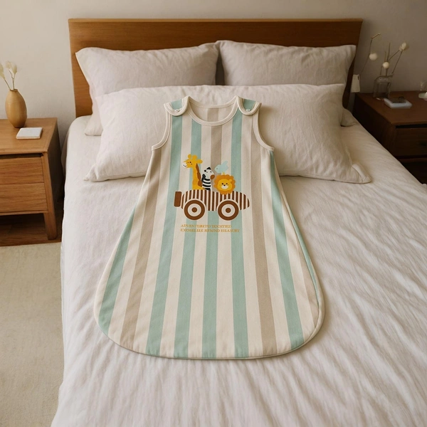 Adhigams Jungle on Wheels Baby Swaddles for Newborns | Carry Nest & Wearable Blanket | Cotton Baby Bedding for New Born & Infant | Unisex Baby Sleeping Bag | For 0 to 12 Months (Pack of 1) (White)