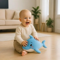 Adhigams Baby Dolphin Soft Toys/Stuffed Toys/Plush Toy | Unisex Toys for Baby boy and Girl (30 cm)