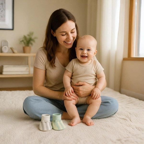 Adhigams Jungle On Wheels New Born Baby Stylish Cotton Booties for Baby boy and Girl | For 0 to 12 Months (Pack of 2) - 6-12 M