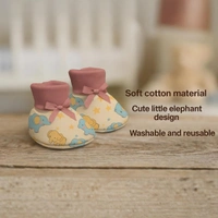 Adhigams Baby Elephant New Born Baby Stylish Cotton Booties for Baby boy and Girl | For 0 to 12 Months (Pack of 2) - 6-12 M