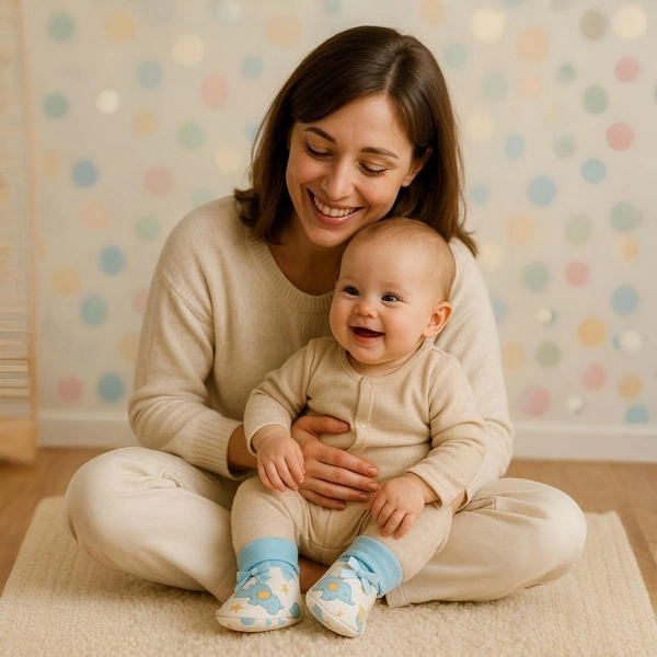 Adhigams Baby Elephant New Born Baby Stylish Cotton Booties for Baby boy and Girl | For 0 to 12 Months (Pack of 2) - 0-6 M