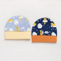 Adhigams New Born Cosmic Night Stylish Cotton Caps/Topi/Hats | Cotton Baby Cap for Baby boy and Girl (Pack of 2) (0 to 6, 6 to 12 Months) - 6-12 M, MULTICOLOR