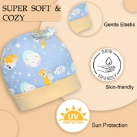 Adhigams New Born Cosmic Night Stylish Cotton Caps/Topi/Hats | Cotton Baby Cap for Baby boy and Girl (Pack of 2) (0 to 6, 6 to 12 Months) - 6-12 M, MULTICOLOR