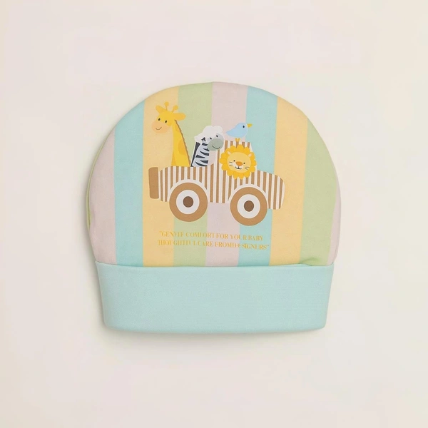 Adhigams New Born Jungle on Wheels Stylish Cotton Caps/Topi/Hats | Cotton Baby Cap for Baby boy and Girl (Pack of 2) (0 to 6, 6 to 12 Months) - 0-6 Months