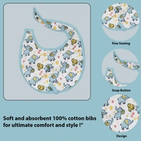 Adhigams Baby Elephant Cotton Baby Neck Cloth Feeding Drool Bibs with Adjustable Snap Button Closure, Super Absorbent & Reusable, Soft, Comfortable & Lightweight Bandana, Bibs (pack of 2)