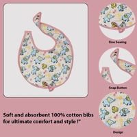Adhigams Baby Elephant Cotton Baby Neck Cloth Feeding Drool Bibs with Adjustable Snap Button Closure, Super Absorbent & Reusable, Soft, Comfortable & Lightweight Bandana, Bibs (pack of 2)