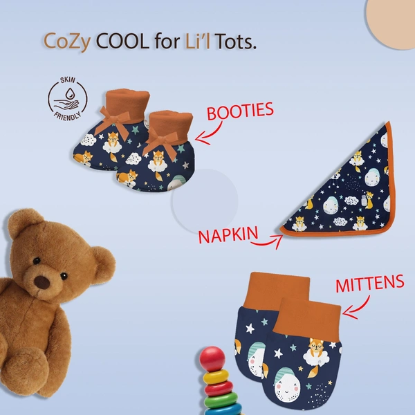 Adhigams Baby Girl Gift Set – 5 Pc, Cosmic Night (Dark Blue)