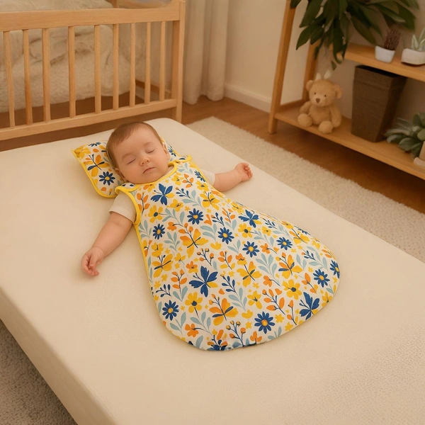 Adhigams Sky Dancer Baby Swaddles for Newborns | Carry Nest & Wearable Blanket | Cotton Baby Bedding for New Born & Infant | Unisex Baby Sleeping Bag | For 0 to 12 Months (Pack of 1) (WHITE) - 0-12 M