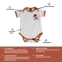 Adhigams Bubbly Bear New Born Baby Unisex Rompers/Jumpsuit/Sleepsuit/Night Suits for Baby Boys & Girls, Infants, 100% Pure Cotton Suit (0-3/3-6/6-9/9-12/12-18 Months) (Pack of 1) (Grey)