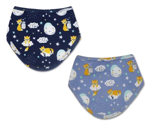 Adhigams Cosmic Night Cotton Baby Neck Cloth Feeding Drool Bibs with Adjustable Snap Button Closure, Super Absorbent & Reusable, Soft, Comfortable & Lightweight Bandana, Bibs - 0-12 M