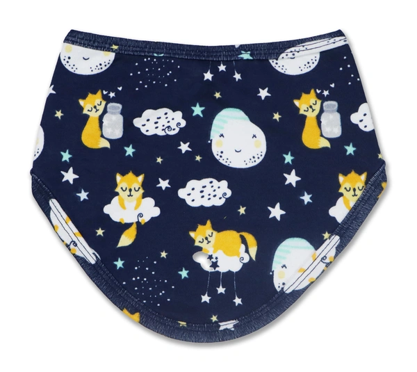 Adhigams Cosmic Night Cotton Baby Neck Cloth Feeding Drool Bibs with Adjustable Snap Button Closure, Super Absorbent & Reusable, Soft, Comfortable & Lightweight Bandana, Bibs - 0-12 M