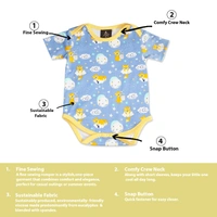 Adhigams Cosmic Night New Born Baby Unisex Rompers/Jumpsuit/Sleepsuit/Night Suits for Baby Boys & Girls, Infants, 100% Pure Cotton Suit (0-3/3-6/6-9/9-12/12-18 Months) (Pack of 1) (Blue)