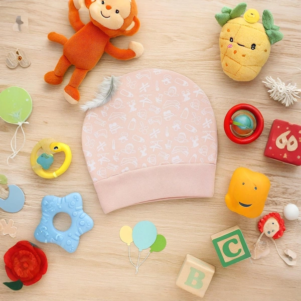 Adhigams New Born Tiny Treats Stylish Cotton Caps/Topi/Hats | Cotton Baby Cap for Baby boy and Girl (Pack of 2) (0 to 6, 6 to 12 Months) - 6-12 Months