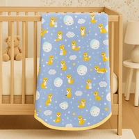 adhigams New Born Baby Cosmic Night Stylish Cotton Blanket for Baby boy and Girl | for 0 to 12 Months (Pack of 1) (Blue) - 0-12 M