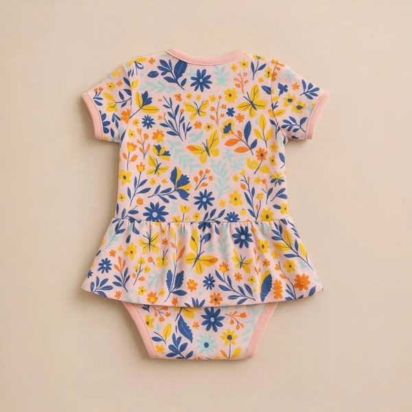 Adhigams Sky Dancer New Born Baby Unisex Rompers/Jumpsuit/Sleepsuit/Night Suits for Baby Boys & Girls, Infants, 100% Pure Cotton Suit (0-3/3-6/6-9/9-12/12-18 Months) (Pack of 1) (Pink)