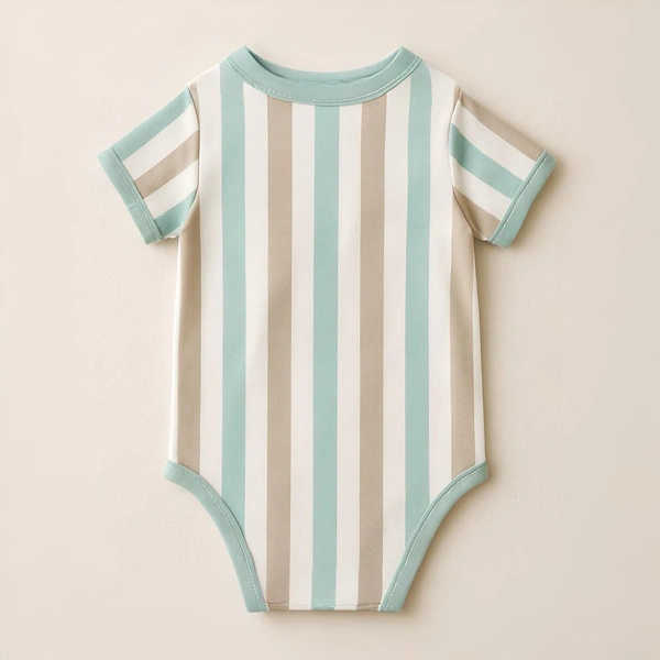 Adhigams Jungle On Wheels New Born Baby Unisex Rompers/Jumpsuit/Sleepsuit/Night Suits For Baby Boys & Girls, Infants, 100% Pure Cotton Suit (0-3/3-6/6-9/9-12/12-18 Months) (Pack Of 1) (Stripe Brown)