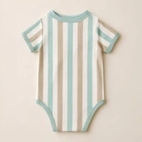 Adhigams Jungle On Wheels New Born Baby Unisex Rompers/Jumpsuit/Sleepsuit/Night Suits For Baby Boys & Girls, Infants, 100% Pure Cotton Suit (0-3/3-6/6-9/9-12/12-18 Months) (Pack Of 1) (Stripe Brown)