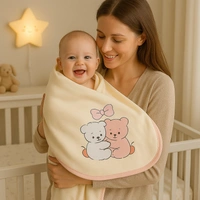 adhigams Adhigams Baby Blanket for Newborn – Super Soft Organic Cotton, Lightweight & Breathable Wrapper, Skin-Friendly Comforter for AC Room & All Season Sleeping ( Pack of 1) - 0-12 M, Blue