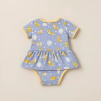 Adhigams Cosmic Night New Born Baby Unisex Rompers/Jumpsuit/Sleepsuit/Night Suits For Baby Boys & Girls, Infants, 100% Pure Cotton Suit (0-3/3-6/6-9/9-12/12-18 Months) (Pack Of 1) (Blue)