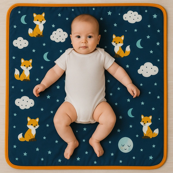 adhigams New Born Baby Cosmic Night Stylish Cotton Blanket for Baby boy and Girl | for 0 to 12 Months (Pack of 1) (Dark Blue) - 0-12 M