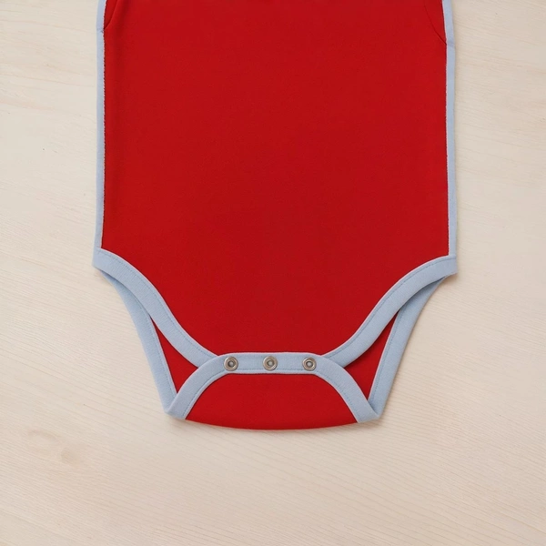 Adhigams Bubbly Bear New Born Baby Unisex Rompers/Jumpsuit/Sleepsuit/Night Suits for Baby Boys & Girls, Infants, 100% Pure Cotton Suit (0-3/3-6/6-9/9-12/12-18 Months) (Pack of 1) (Red)