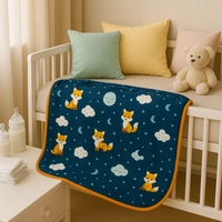 adhigams New Born Baby Cosmic Night Stylish Cotton Blanket for Baby boy and Girl | for 0 to 12 Months (Pack of 1) (Dark Blue) - 0-12 M