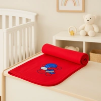 adhigams Adhigams Baby Blanket for Newborn – Super Soft Organic Cotton, Lightweight & Breathable Wrapper, Skin-Friendly Comforter for AC Room & All Season Sleeping ( Pack of 1) - 0-12 M, Red