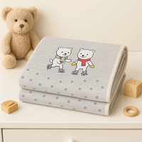Adhigams New Born Baby Jolly Bear Stylish Cotton Blanket for Baby boy and Girl | for 0 to 12 Months (Pack of 1) (Grey) - 0-12 M