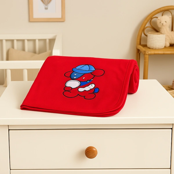 adhigams Adhigams Baby Blanket for Newborn – Super Soft Organic Cotton, Lightweight & Breathable Wrapper, Skin-Friendly Comforter for AC Room & All Season Sleeping ( Pack of 1) - 0-12 M, Red