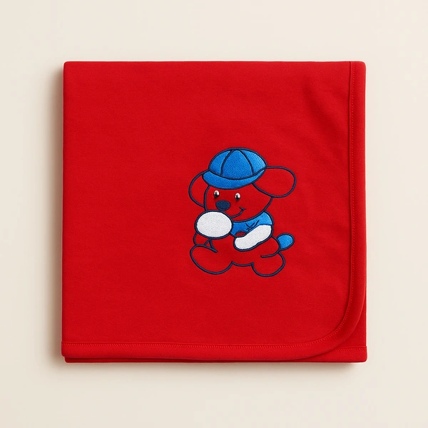 adhigams Adhigams Baby Blanket for Newborn – Super Soft Organic Cotton, Lightweight & Breathable Wrapper, Skin-Friendly Comforter for AC Room & All Season Sleeping ( Pack of 1) - 0-12 M, Red