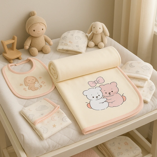 adhigams Adhigams Baby Blanket for Newborn – Super Soft Organic Cotton, Lightweight & Breathable Wrapper, Skin-Friendly Comforter for AC Room & All Season Sleeping ( Pack of 1) - 0-12 M, Blue