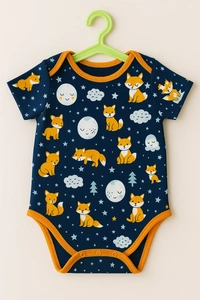adhigams Cosmic Night New Born Baby Unisex Rompers/Jumpsuit/Sleepsuit/Night Suits For Baby Boys & Girls, Infants, 100% Pure Cotton Suit (0-3/3-6/6-9/9-12/12-18 Months) (Pack Of 1) (Dark Blue)