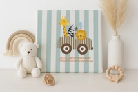 adhigams New Born Baby Jungle on Wheels Stylish Cotton Blanket for Baby boy and Girl | for 0 to 12 Months (Pack of 1) (Stripe Brown) - 0-12 M