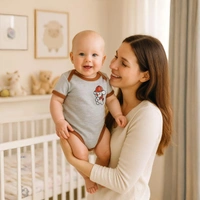 Adhigams Bubbly Bear New Born Baby Unisex Rompers/Jumpsuit/Sleepsuit/Night Suits for Baby Boys & Girls, Infants, 100% Pure Cotton Suit (0-3/3-6/6-9/9-12/12-18 Months) (Pack of 1) (Grey)